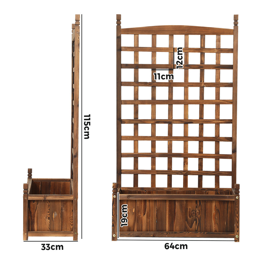 Wooden Raised Garden Bed with Trellis Garden Standing Planter