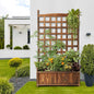 2pc Wooden Garden Bed with Trellis-Aluminium grey