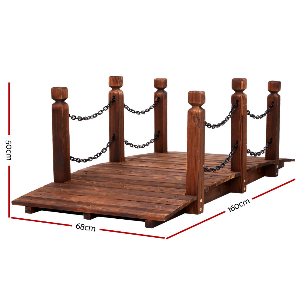 Garden Decor Outdoor Ornament Wooden Bridge Chain 160Cm