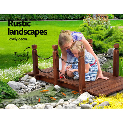 Garden Decor Outdoor Ornament Wooden Bridge Chain 160Cm