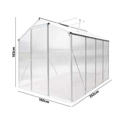 Polycarbonate Paradise: Walk-in Greenhouse Oasis (2.52x1.9M)