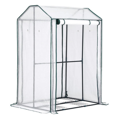 Mini Greenhouse PE Cover Green House Roll-Up Zippered Door 1.0x0.8x1.5M