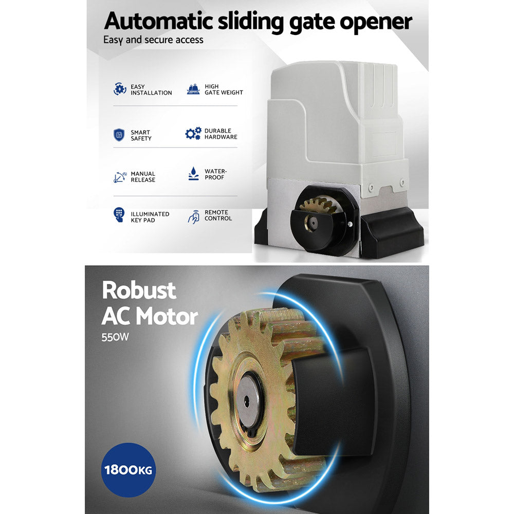 Automatic Sliding Gate Opener Kit Keypad 6M 1800Kg
