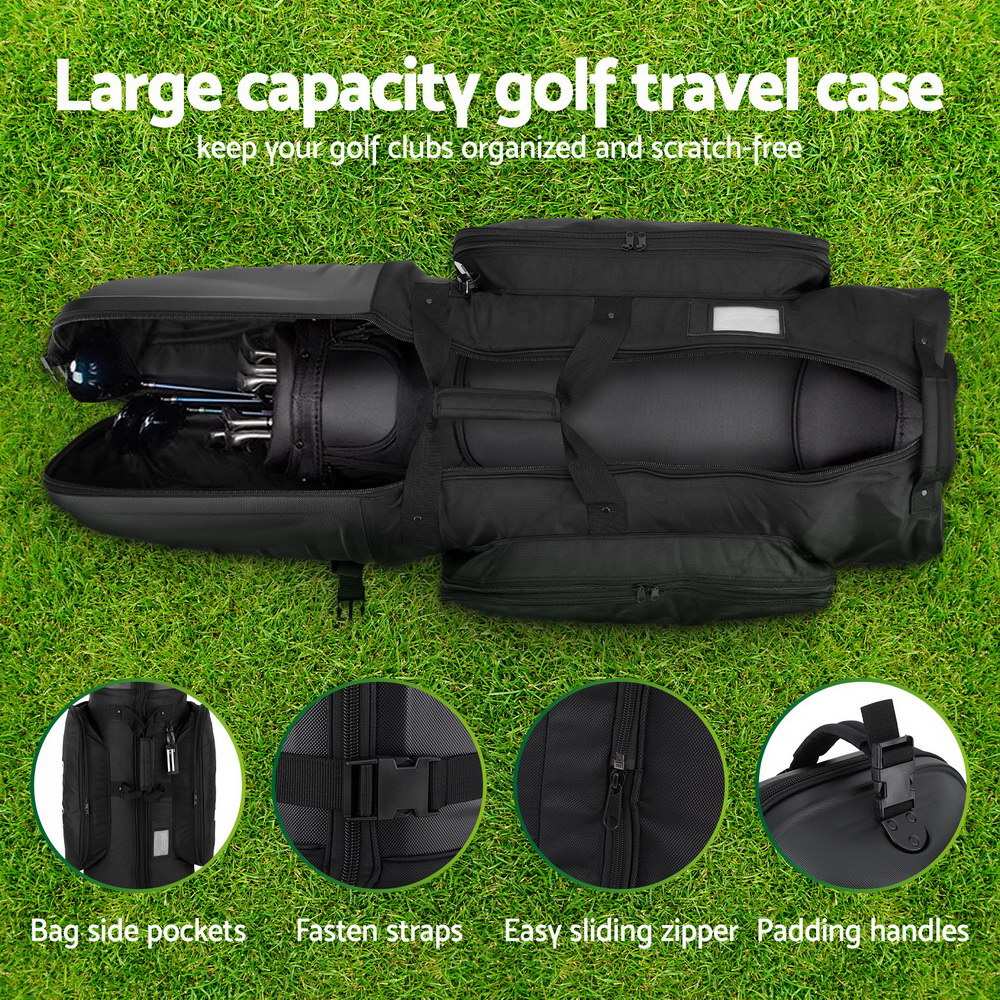 Durable Golf Travel Bag with Wheels - Hard Case