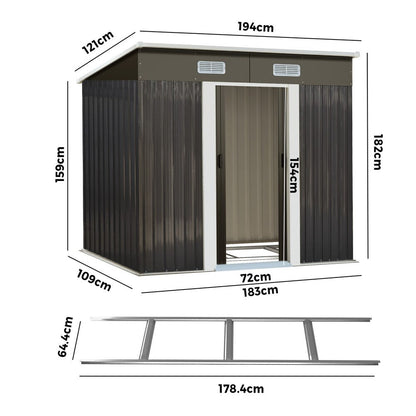 Garden Shed Outdoor Storage Sheds Workshop Cabin Metal Base