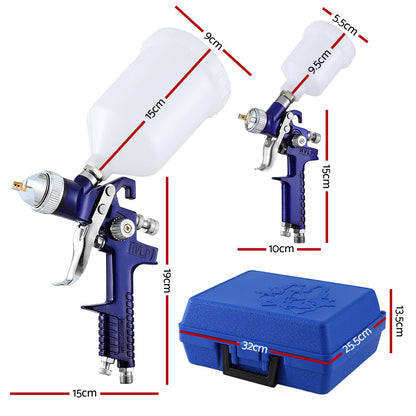 2-Pack HVLP Air Spray Guns with Gravity Feed Cup and Nozzles