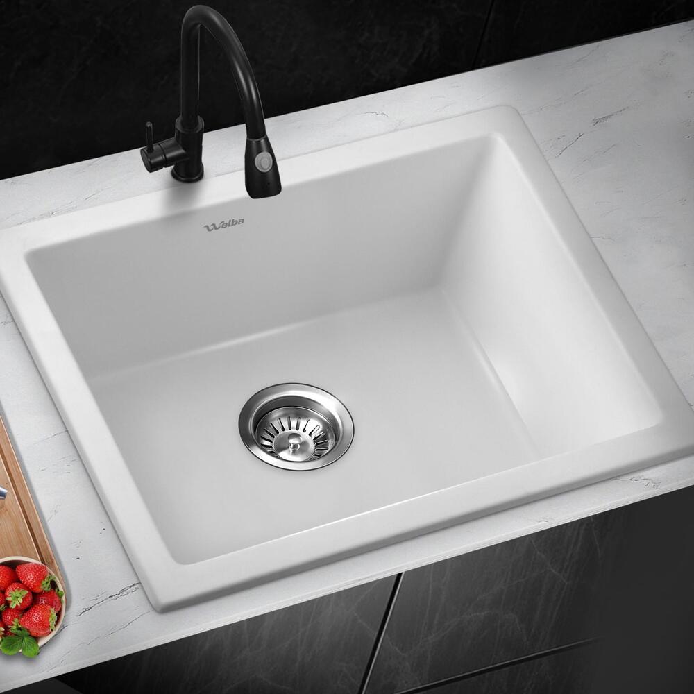 Kitchen Sink 55x45cm Granite Stone Sink Laundry Basin Single Bowl