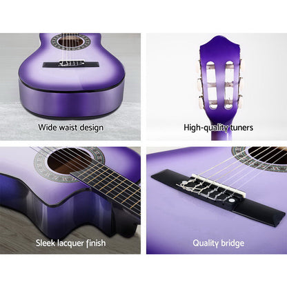 Classic 34-Inch Wooden Guitar - Nylon Strings for Beginners