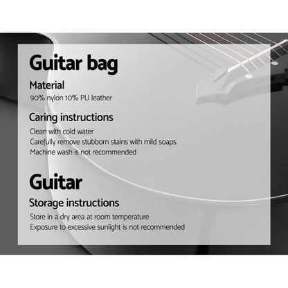 38 Inch Acoustic Guitar Wooden Body Steel String Full Size Cutaway Black