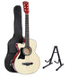 38 Inch Acoustic Guitar Wooden Body Steel String W/ Stand Left Handed