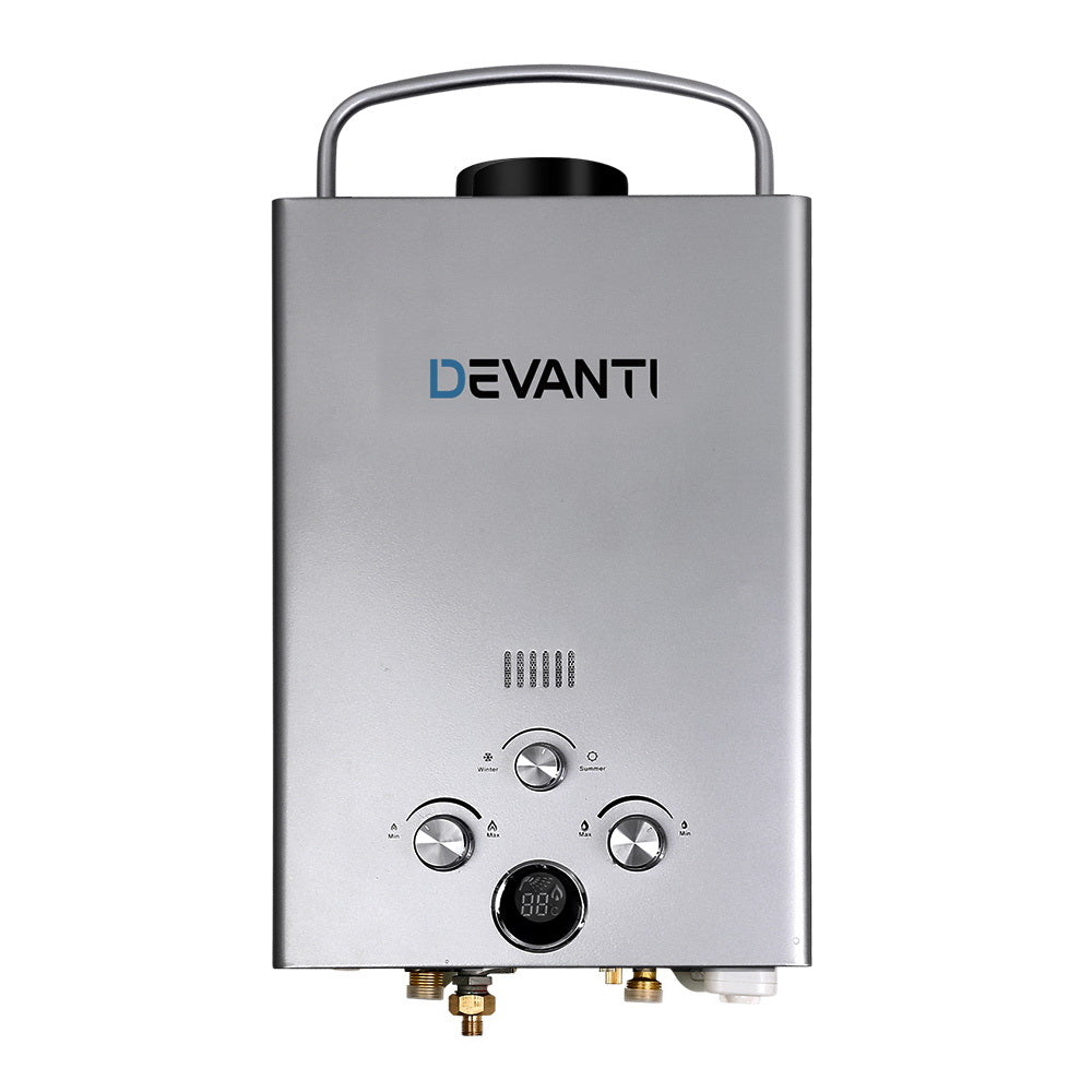 Portable Gas Water Heater 8L/Min With Pump Lpg System Grey