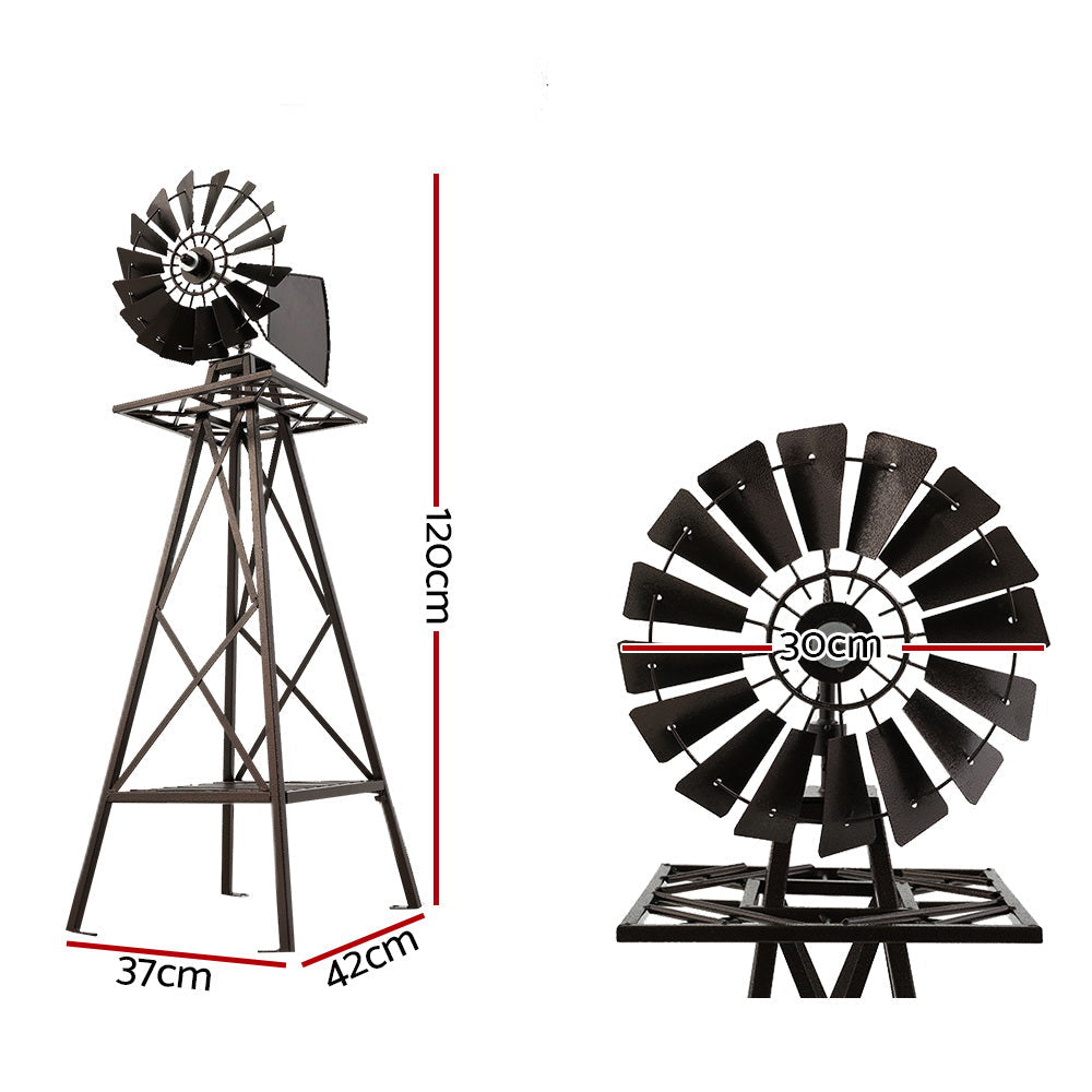 Garden Windmill 120Cm Metal Ornaments Outdoor Décor