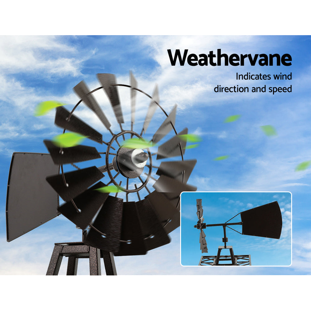 Garden Windmill 120Cm Metal Ornaments Outdoor Décor