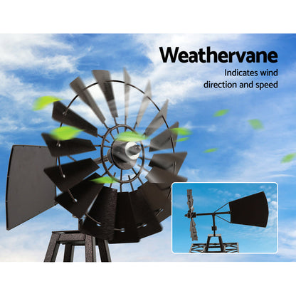 Garden Windmill 120Cm Metal Ornaments Outdoor Décor