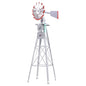 Garden Windmill 6Ft 186Cm Metal Ornaments Outdoor Decor Wind Will