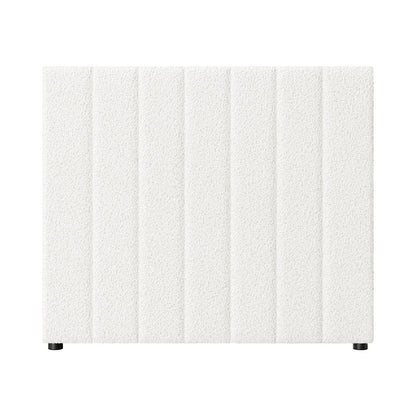 Bed Frame Headboard Double Queen King White Boucle
