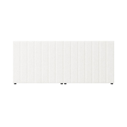 Bed Frame Headboard Double Queen King White Boucle