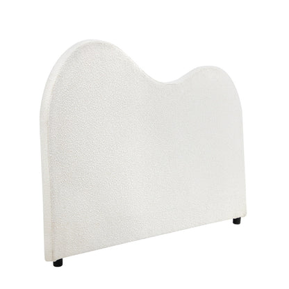 Bed Head Double/King Single/Queen Size Headboard Boucle Fabric White
