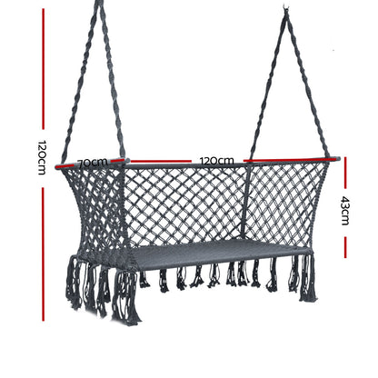 Hammock Chair Outdoor Portable Camping Hammocks 2 Person Grey