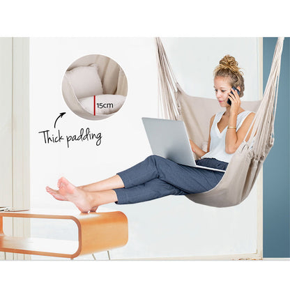 Hammock Chair Outdoor Camping Hanging Hammocks Cushion Pillow