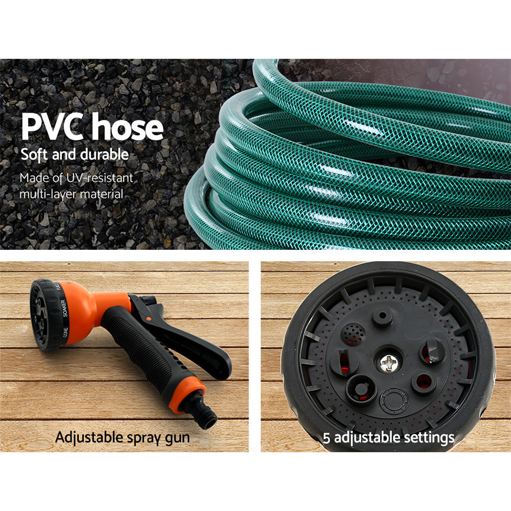 Water Hose Reel 20M Retractable Garden Spray Gun Auto Rewind
