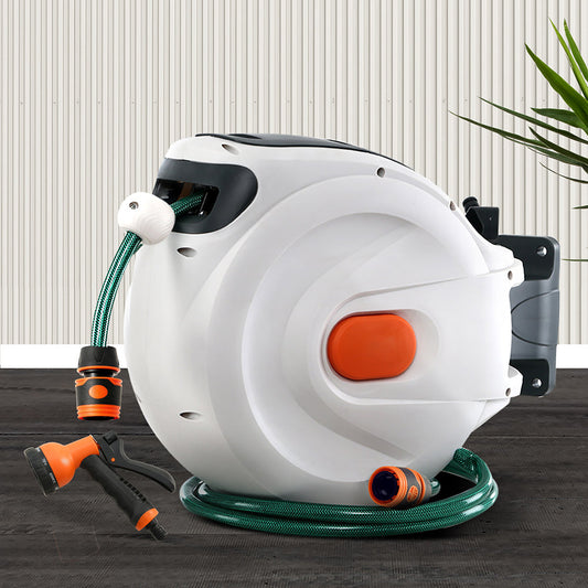Water Hose Reel 20M Retractable Garden Spray Gun Auto Rewind
