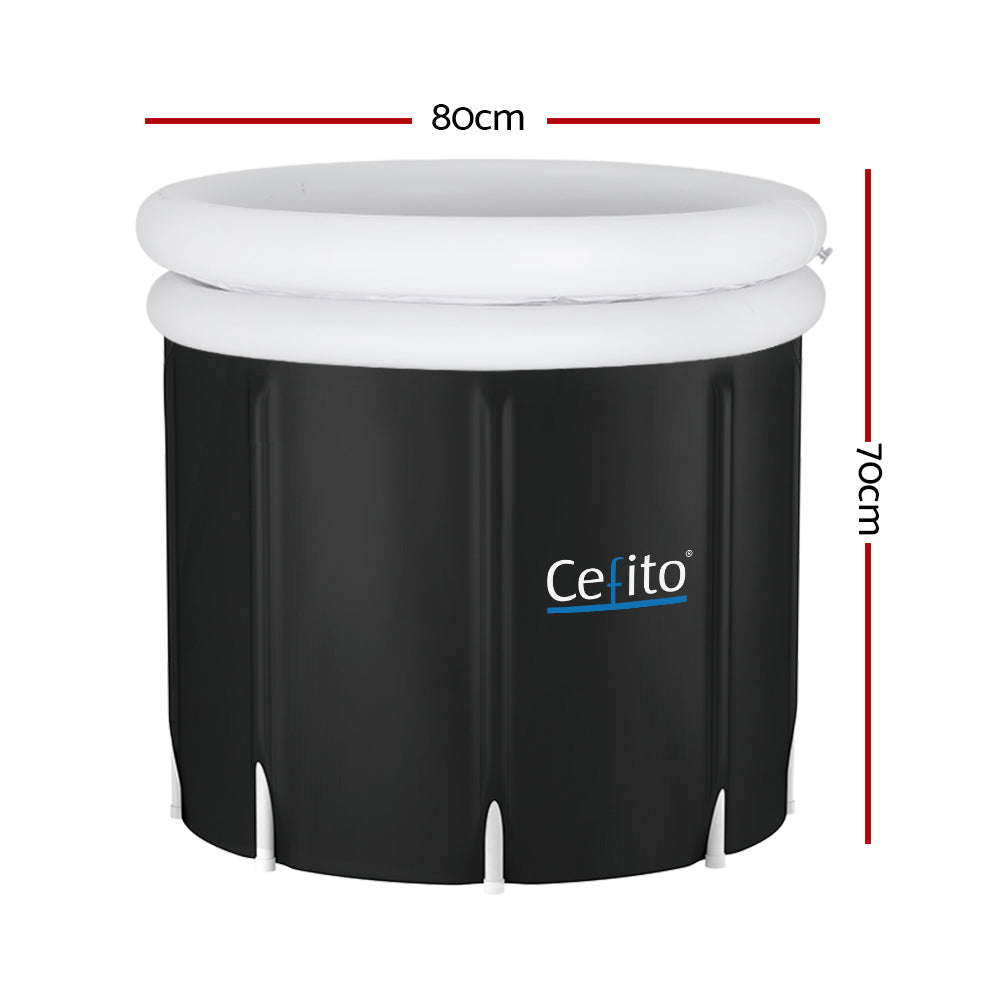 Weisshorn Portable Ice Bath Tub 70x80cm - Inflatable Folding Spa & Massage