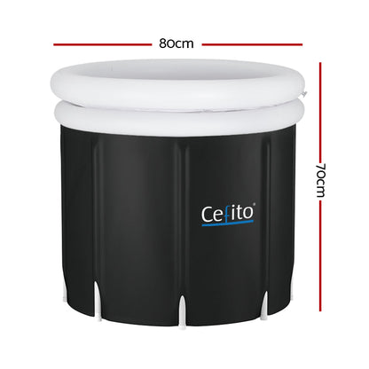 Weisshorn Portable Ice Bath Tub 70x80cm - Inflatable Folding Spa & Massage