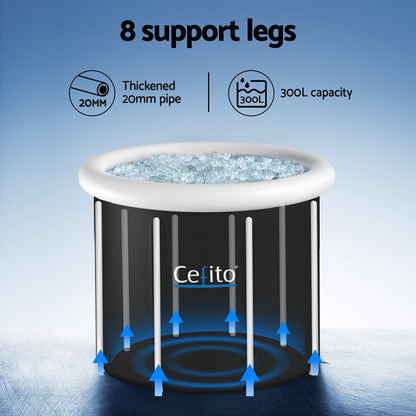 Weisshorn Portable Ice Bath Tub 70x80cm - Inflatable Folding Spa & Massage