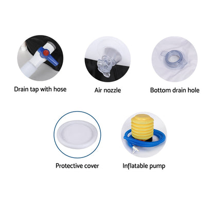 Portable Ice Bath Tub 80X80Cm Inflatable Folding Bathtub Spa Massage