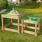 Kids Sandpit Wooden Sandbox Sand Pit Water Table Outdoor Toys 101cm