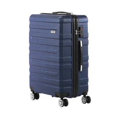 28" Luggage Suitcase Trolley Set Travel TSA Lock Storage Hard Case Navy