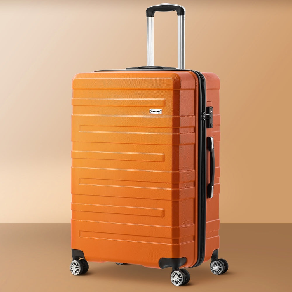 28" Luggage Suitcase Trolley Set TSA Lock Hard Case Magenta & Orange