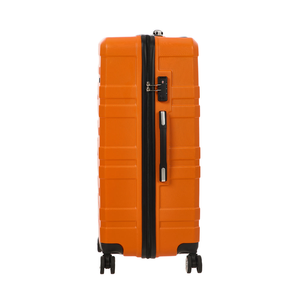 28" Luggage Suitcase Trolley Set TSA Lock Hard Case Magenta & Orange