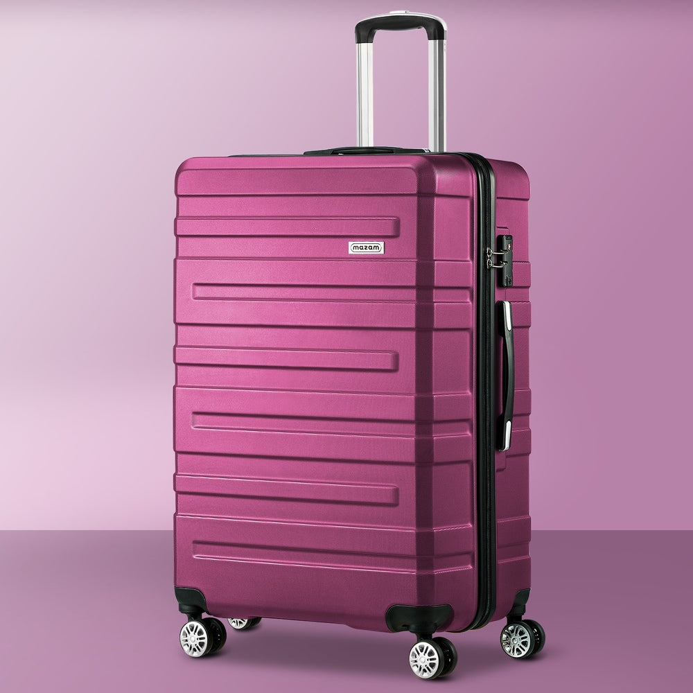 28" Luggage Suitcase Trolley Set TSA Lock Hard Case Magenta & Orange