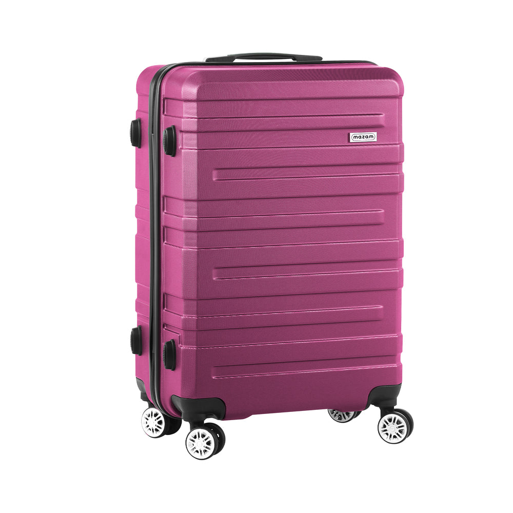 28" Luggage Suitcase Trolley Set TSA Lock Hard Case Magenta & Orange