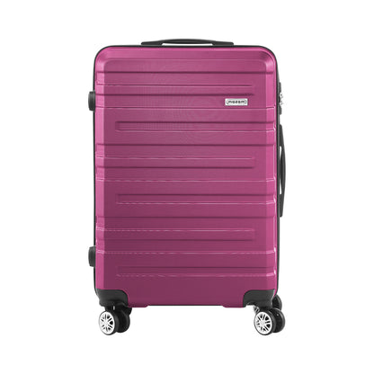 28" Luggage Suitcase Trolley Set TSA Lock Hard Case Magenta & Orange