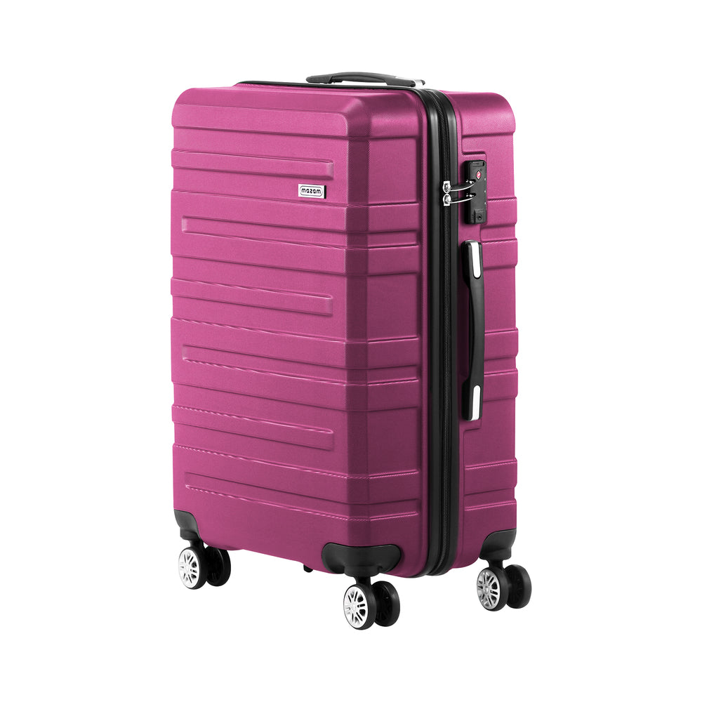28" Luggage Suitcase Trolley Set TSA Lock Hard Case Magenta & Orange