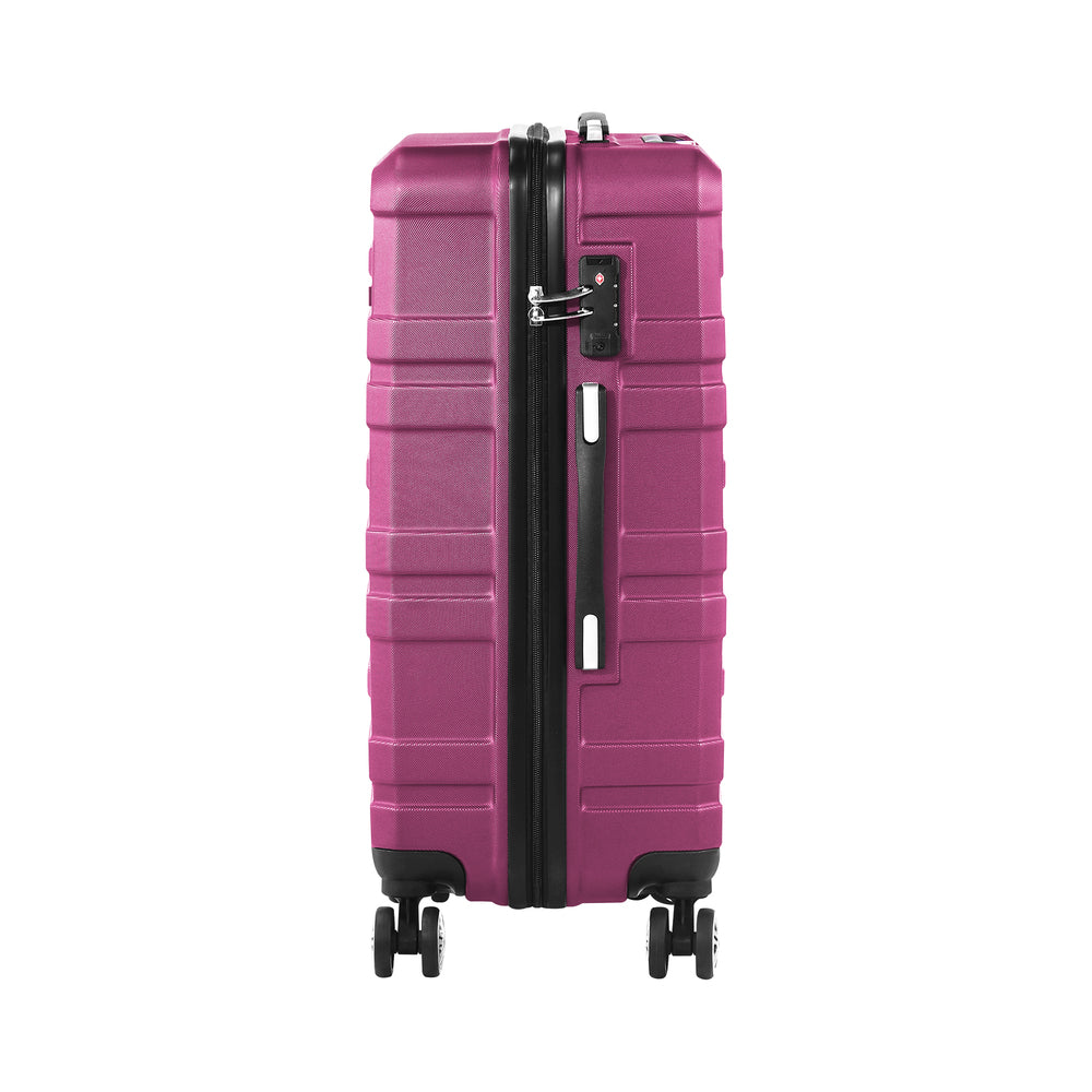 28" Luggage Suitcase Trolley Set TSA Lock Hard Case Magenta & Orange