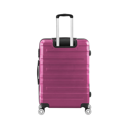 28" Luggage Suitcase Trolley Set TSA Lock Hard Case Magenta & Orange