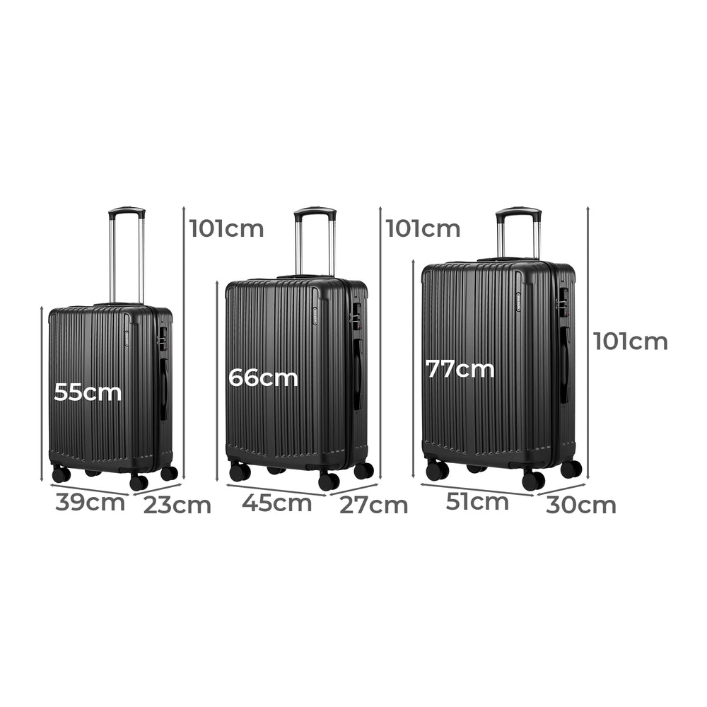 28" Luggage Set Travel TSA Lock ABS Case Black/Grey/Navy