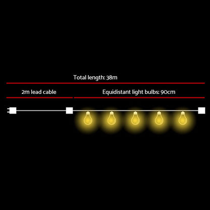 38M Led Festoon String Lights For Outdoor Events