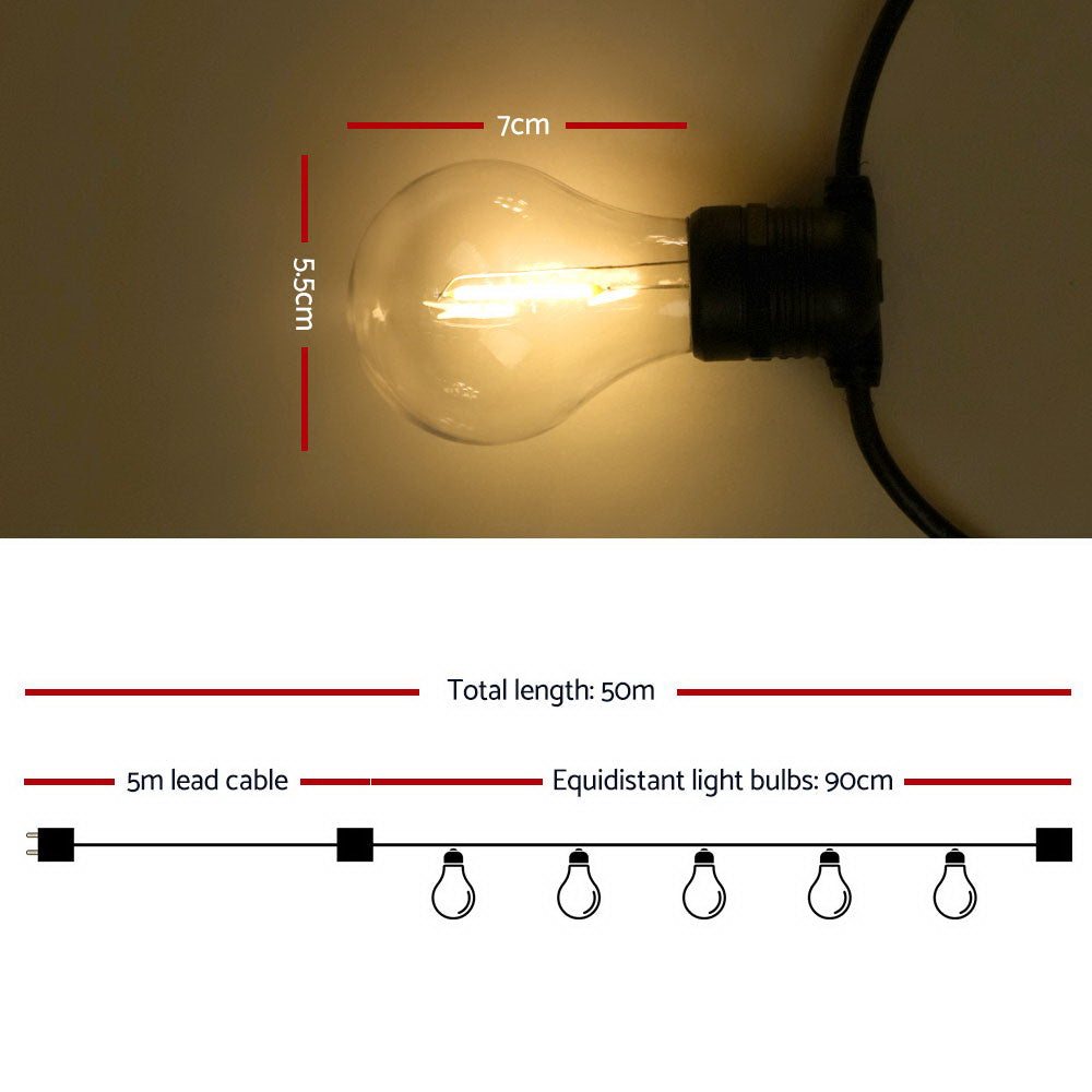 50M Led Festoon String Lights For Christmas Decor