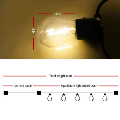 86M Led Festoon Lights Christmas Wedding Decor