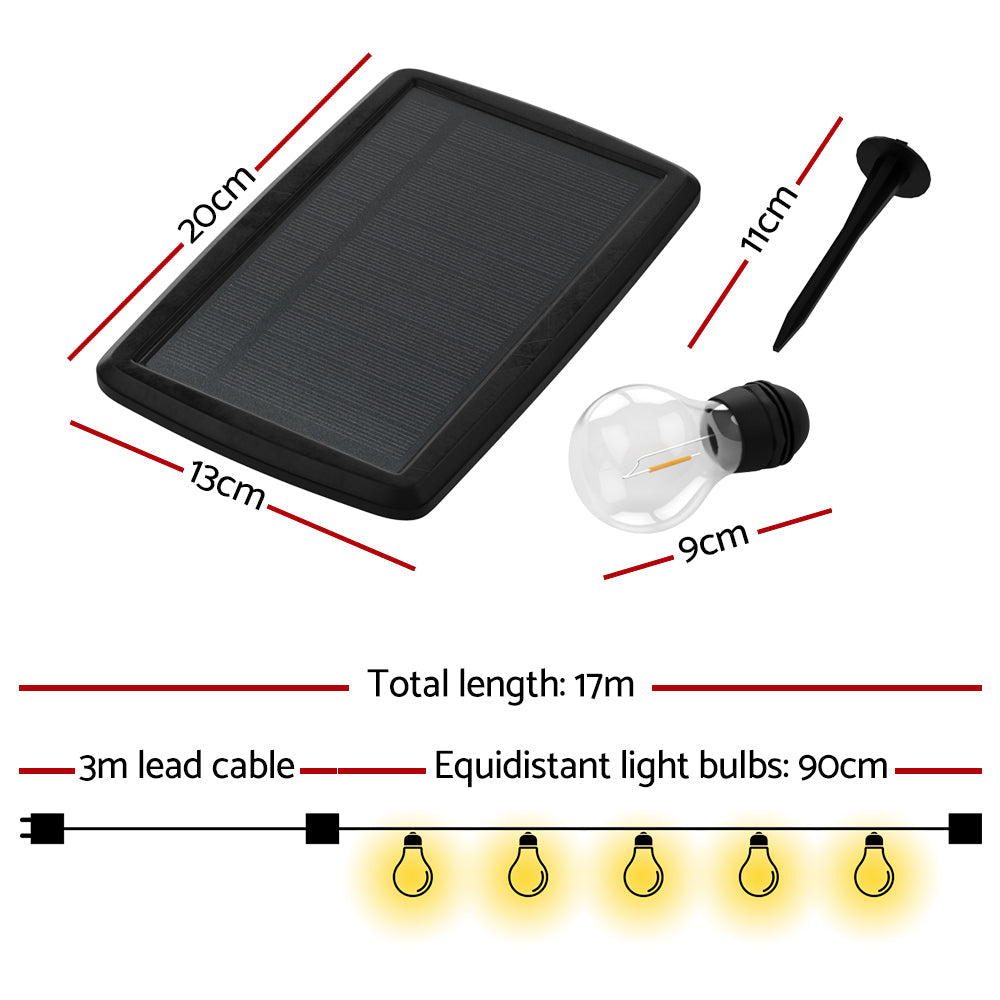 17M Solar Festoon Lights Led Christmas Decor (2Pcs)
