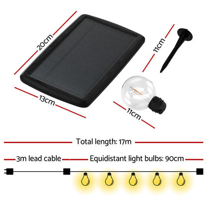 17M Solar Festoon Lights Led Christmas Wedding Decor (2 Pack)