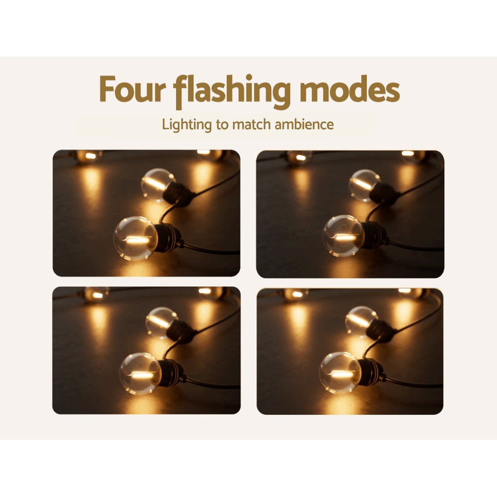 17M Solar Festoon Lights Led Christmas Wedding Decor (2 Pack)