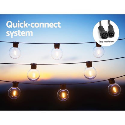 Glowing Solar Festoon Lights for Outdoor Christmas Magic