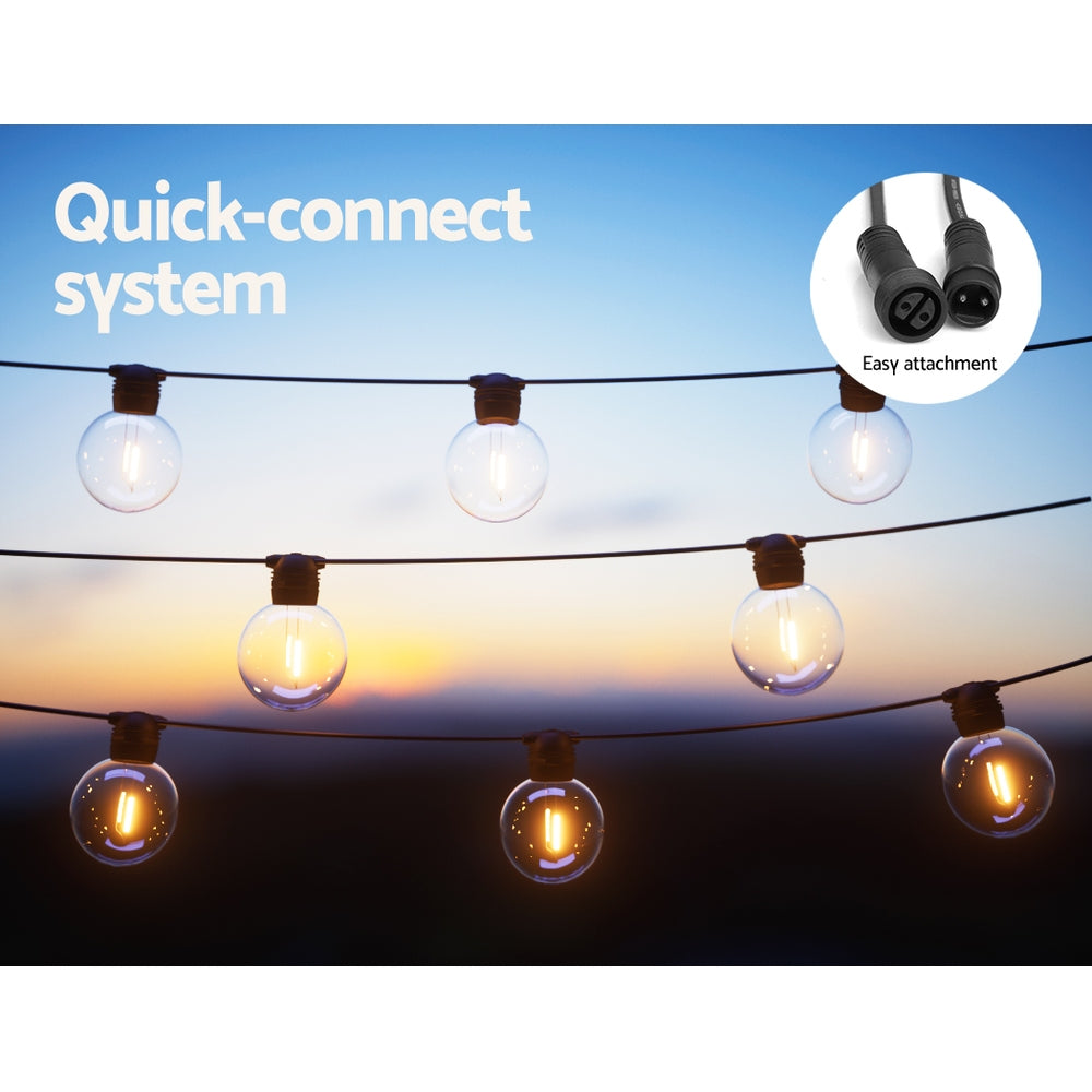 Glowing Solar Festoon Lights for Outdoor Christmas Magic