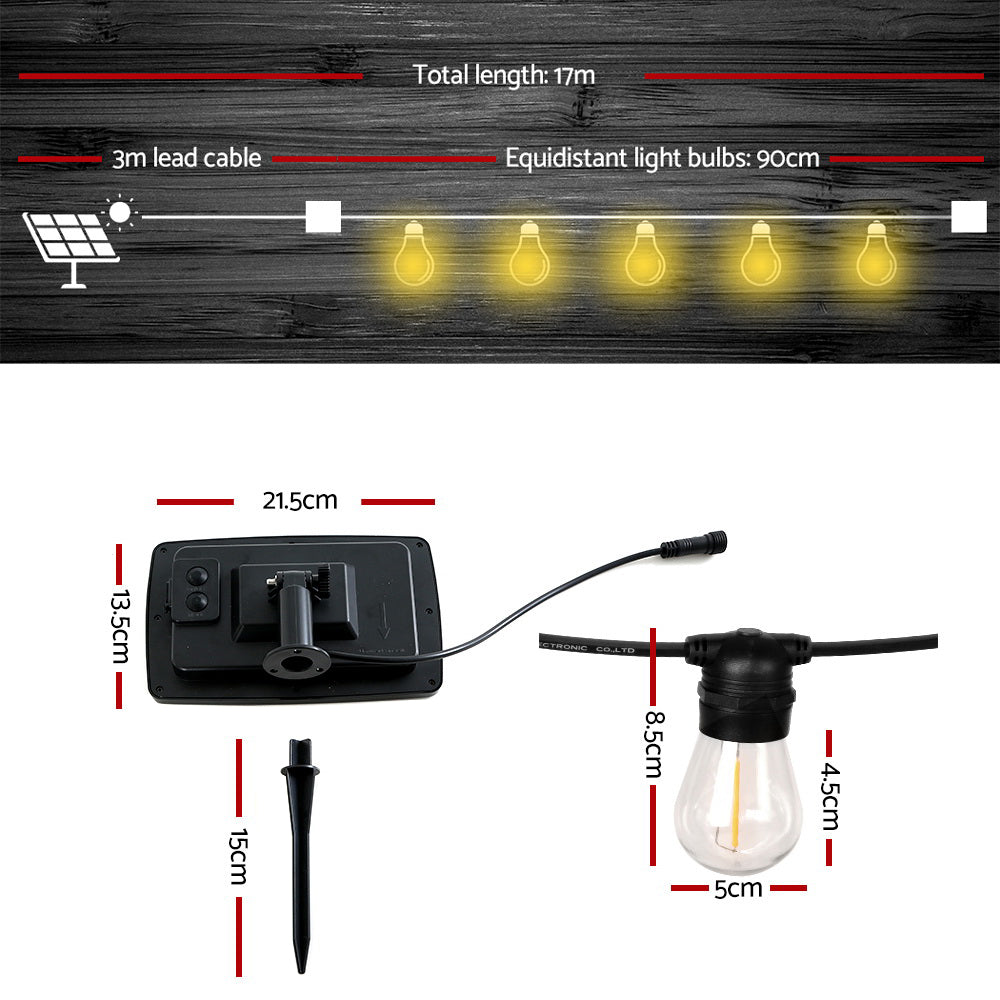 17M Solar Festoon Lights Led Christmas Garden Decor
